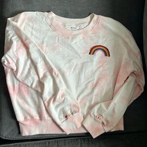 SOLUDOS good vibes rainbow embroidered tie dye sweatshirt size small